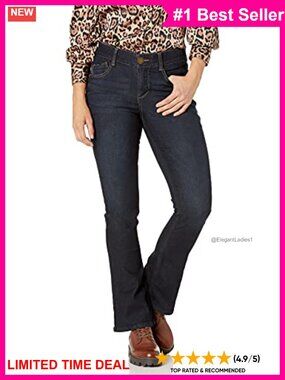 Plus Size Boot Cut Jeans Super Stretch Slimming Mid Rise Casual Denim